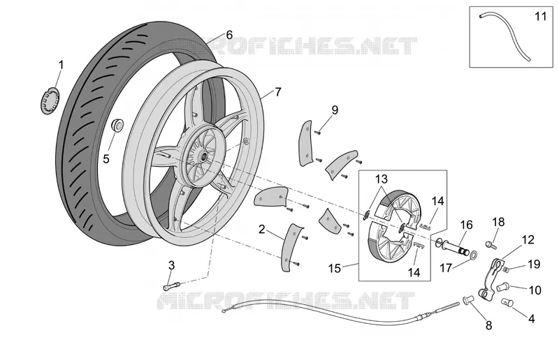 Rear wheel - drum brake