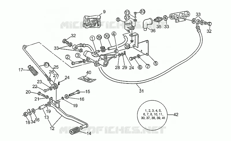 Rear brake m.cyl. mod.group