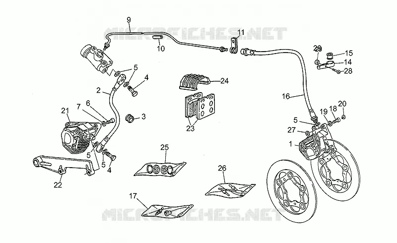 Front LH/rear brake system