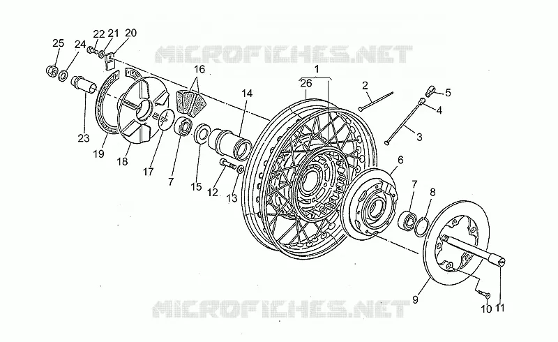 Rear wh, spokes, 2nd series