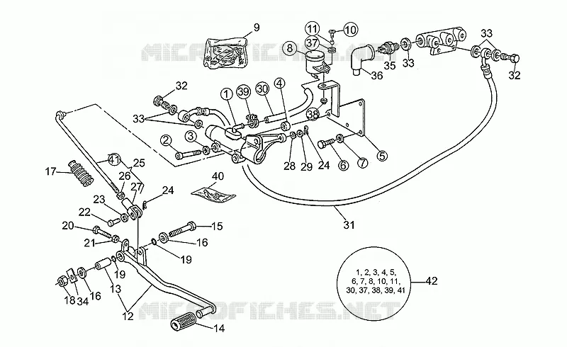 Rear brake m.cyl. mod.group