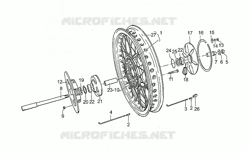 Rear wh, spokes, 1st series