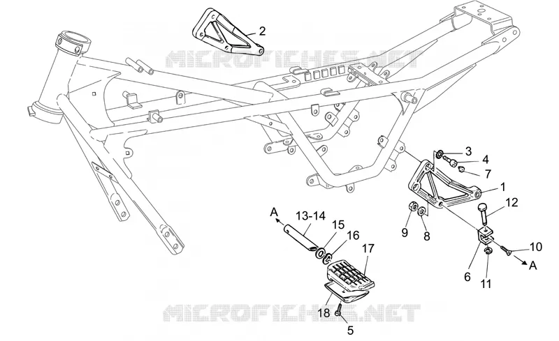 Rear footrests