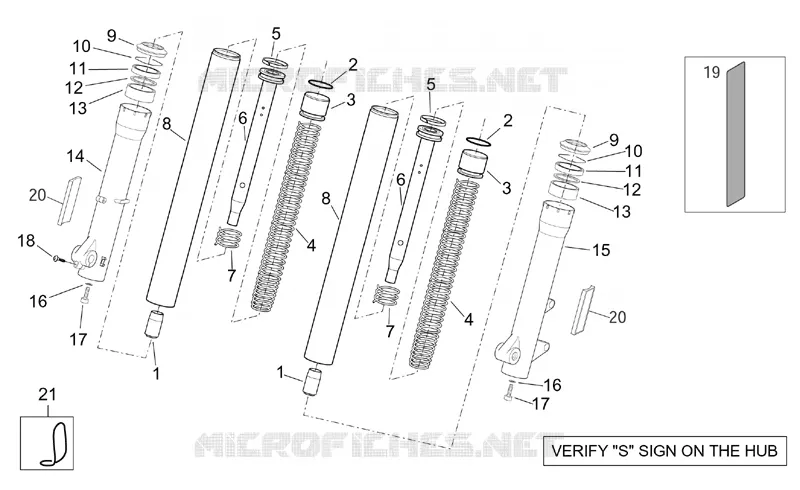 Showa front fork - Hubs, sleeves