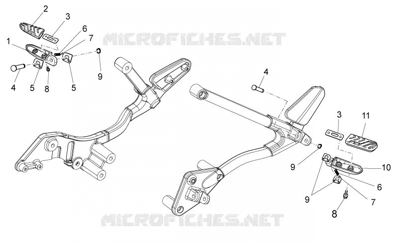 Rear footrests