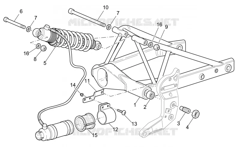 Swing arm and rear shock absorber