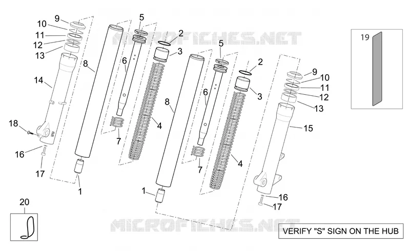 Showa front fork - Hubs, sleeves