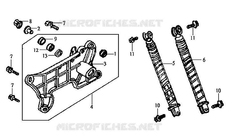 Rear shock absorber cpl.