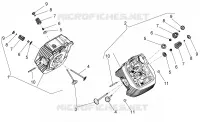 Cylinder head and valves