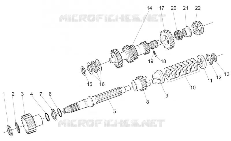 Primary gear shaft